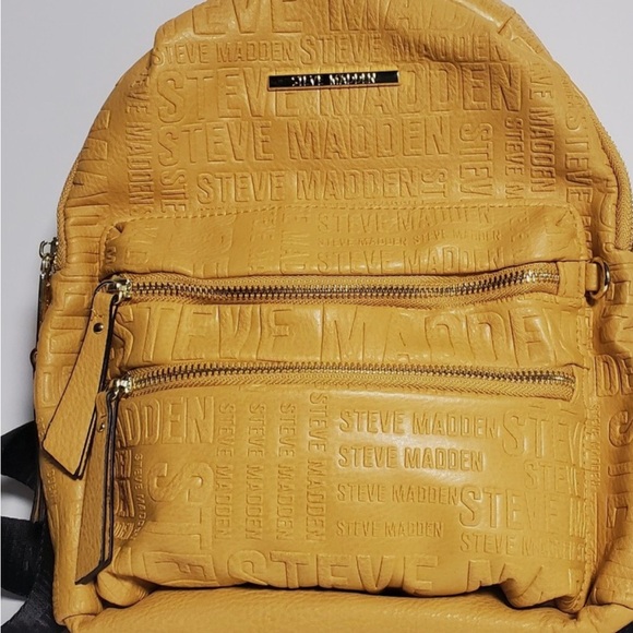 Steve Madden Mustard Backpack with Embossed Logo - Picture 1 of 11